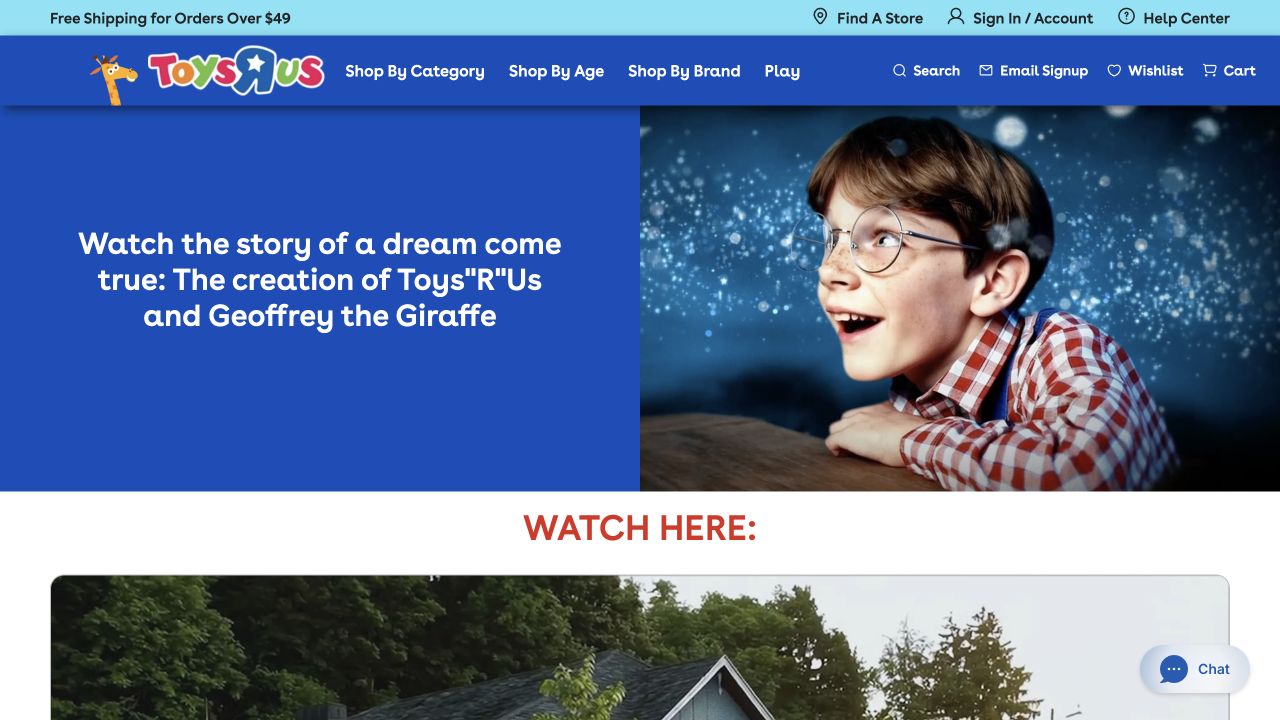 Toys“R”Us Studiosが公開しているブランドフィルムの紹介画面