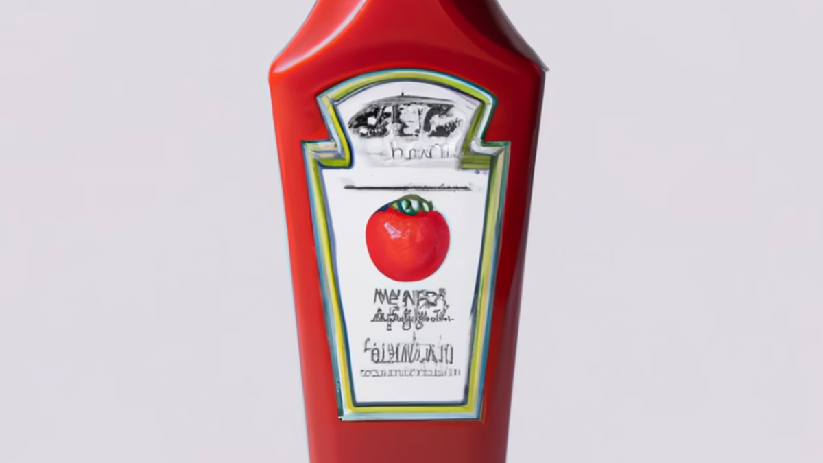 DALL·E 2が生成した、Heinzの容器を思わせるケチャップ画像